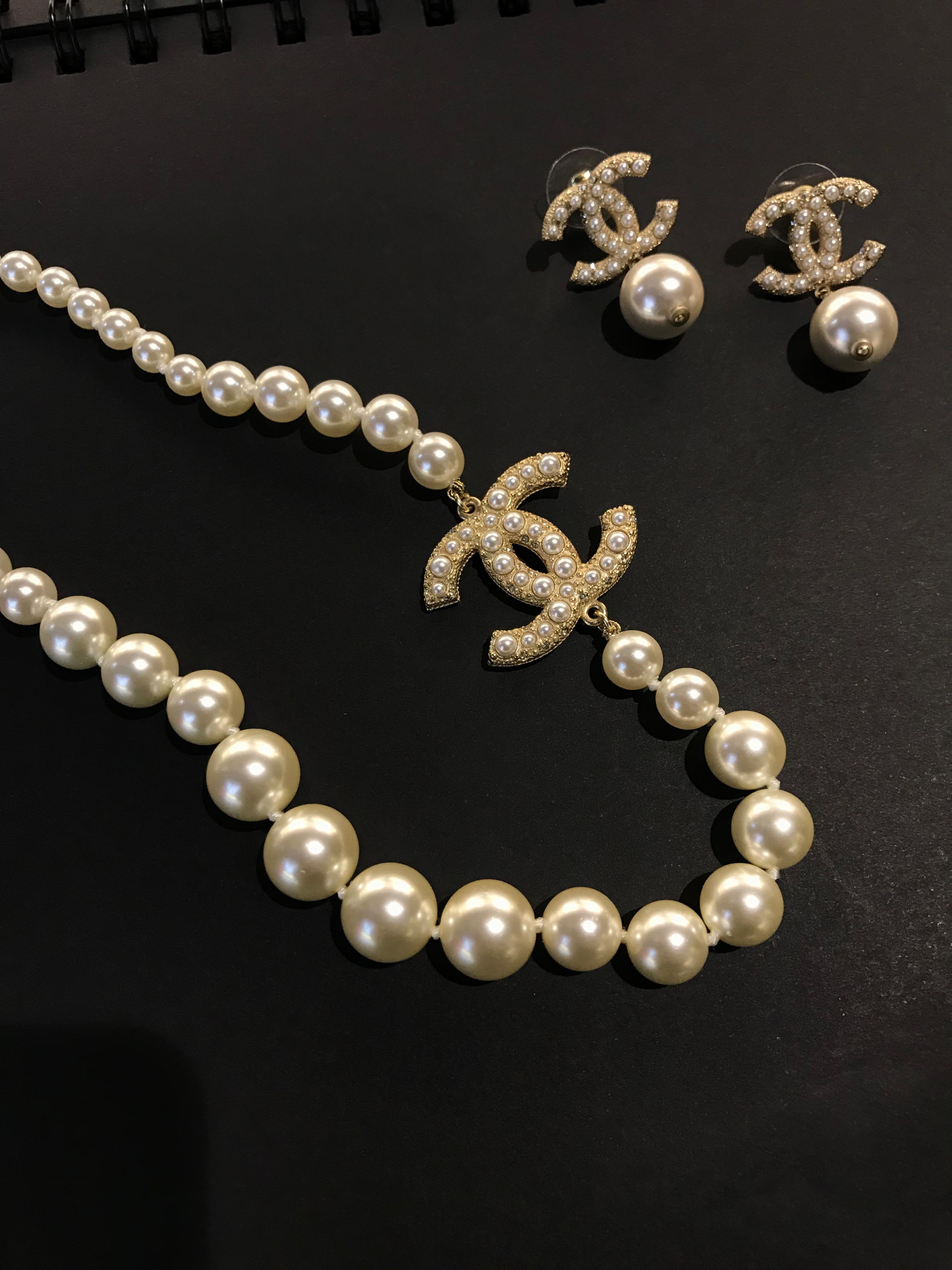 Chanel Classic Model Choker & Earings Set
