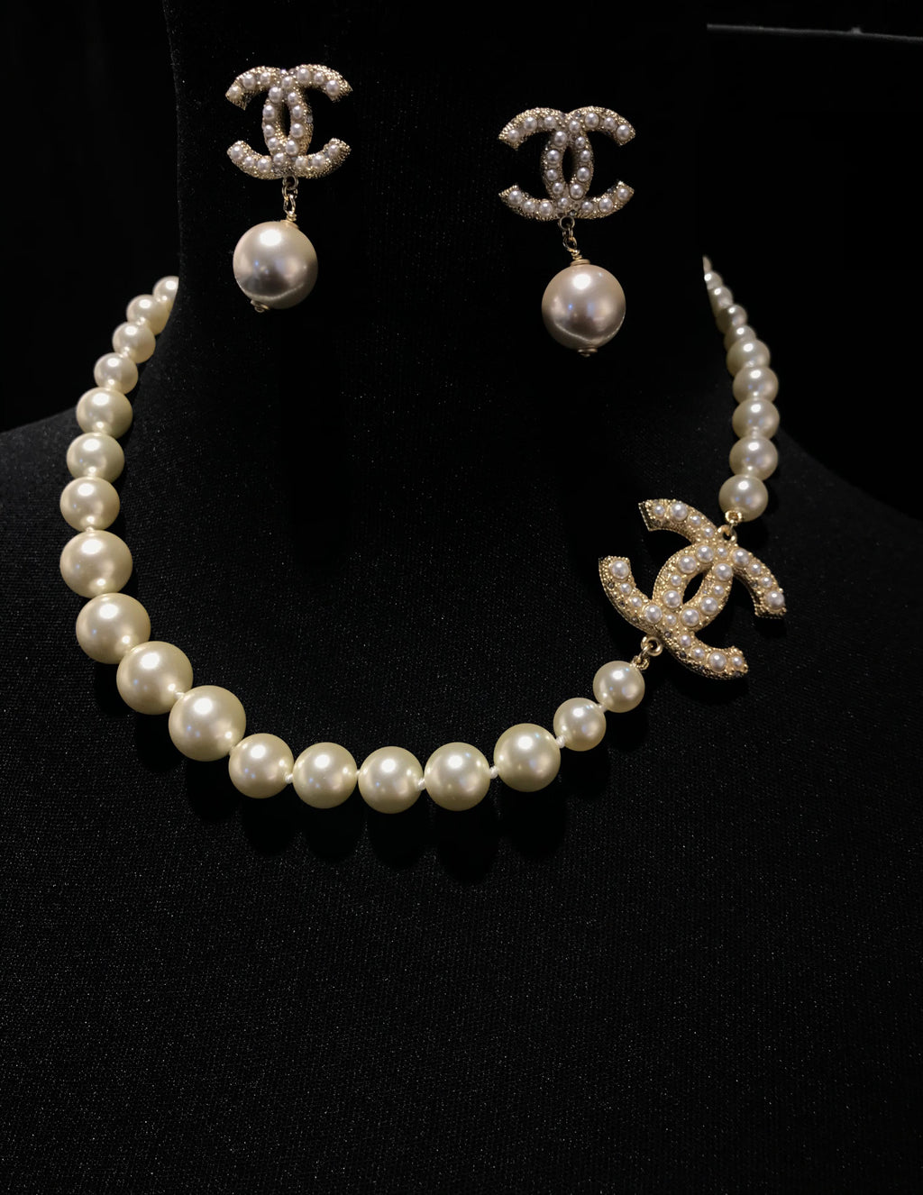 Chanel Classic Model Choker & Earings Set