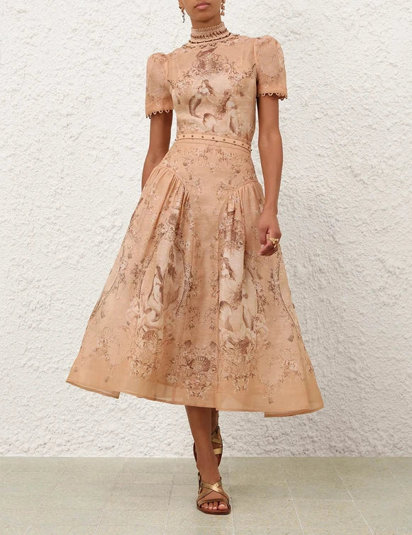 Zimmermann Rebellion Beaded Top and Midi Skirt Set