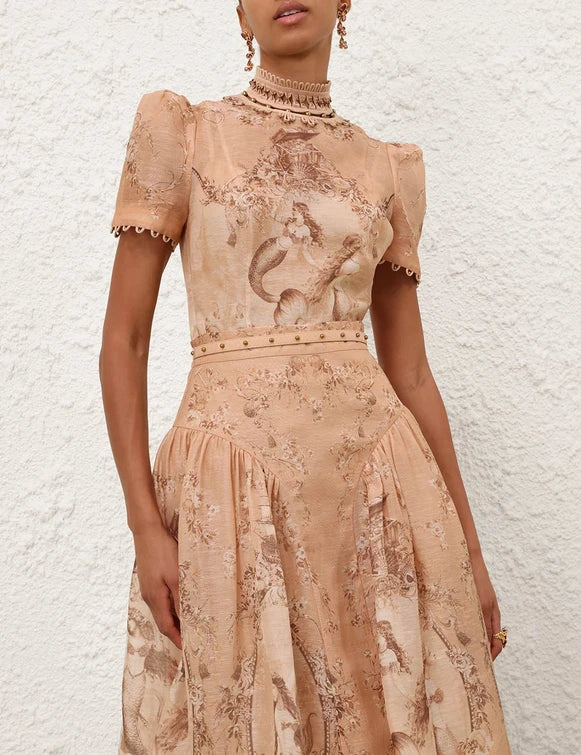 Zimmermann Rebellion Beaded Top and Midi Skirt Set