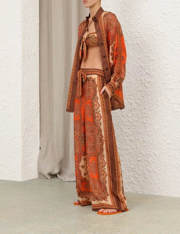 Zimmermann Mahon Silk Shirt & Pant Set