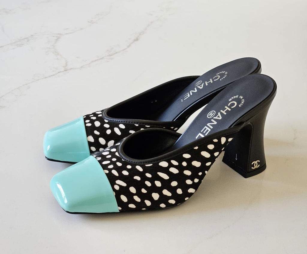 Chanel Mules in Lambskin & Patent Calfskin
