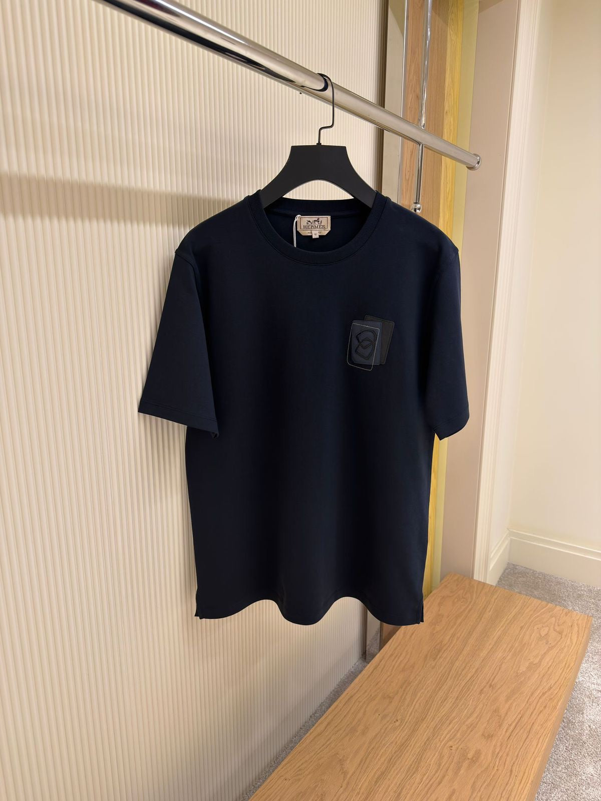 Hermes T-shirt with leather detail