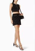 SANDRO Black Embellished Mini Skirt