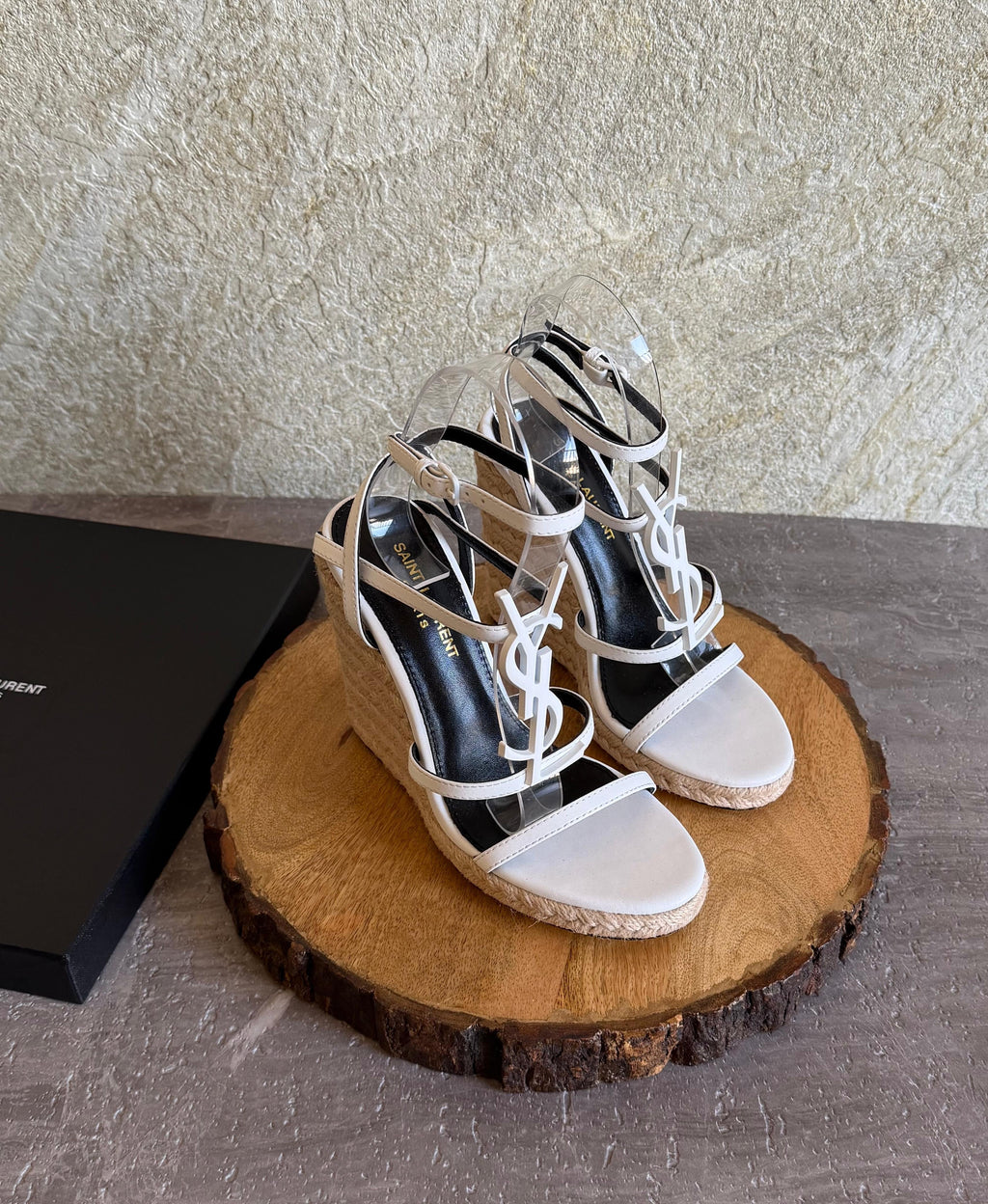 Saint Laurent Cassandra Espadrille Wedge Sandals