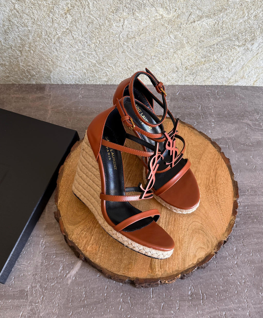 Saint Laurent Cassandra Espadrille Wedge Sandals