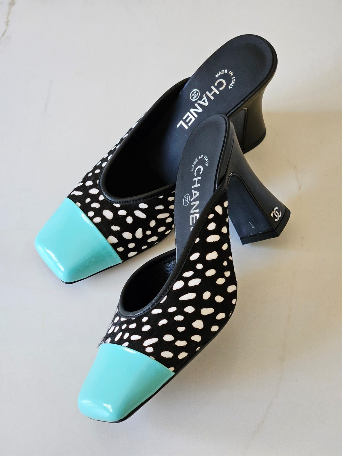 Chanel Mules in Lambskin & Patent Calfskin