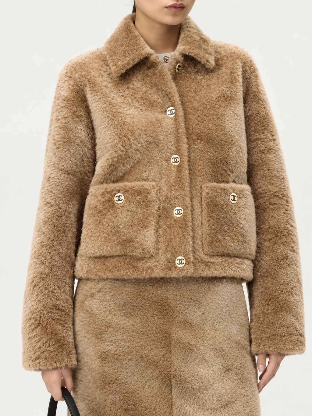 Chanel Winter 2026 Pre-Collection Beige Shearling Jacket