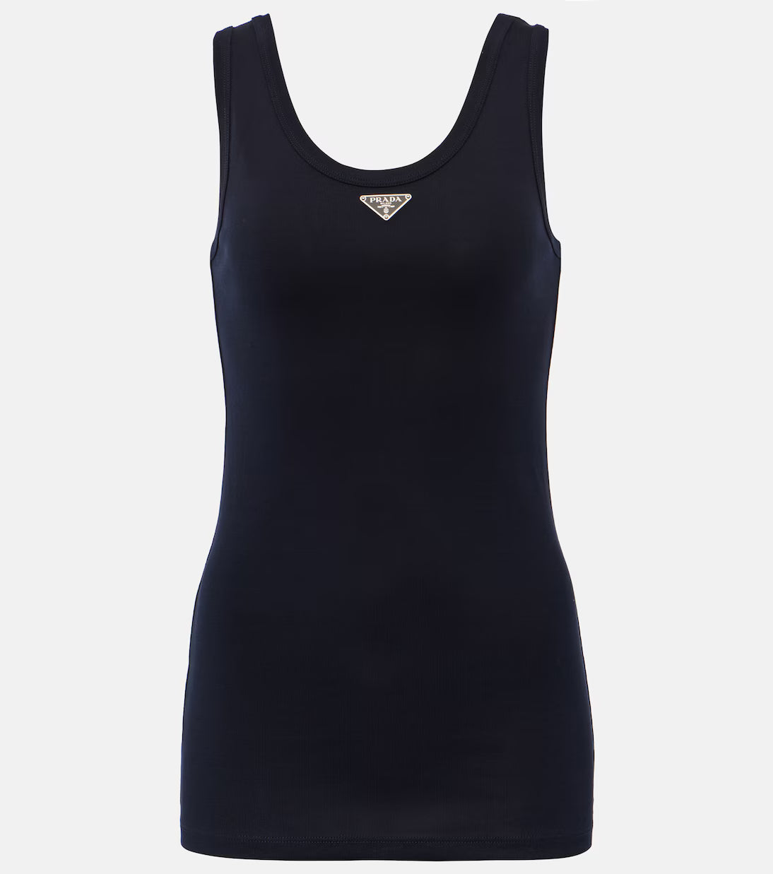 Prada ribbed-knit jersey tank top black