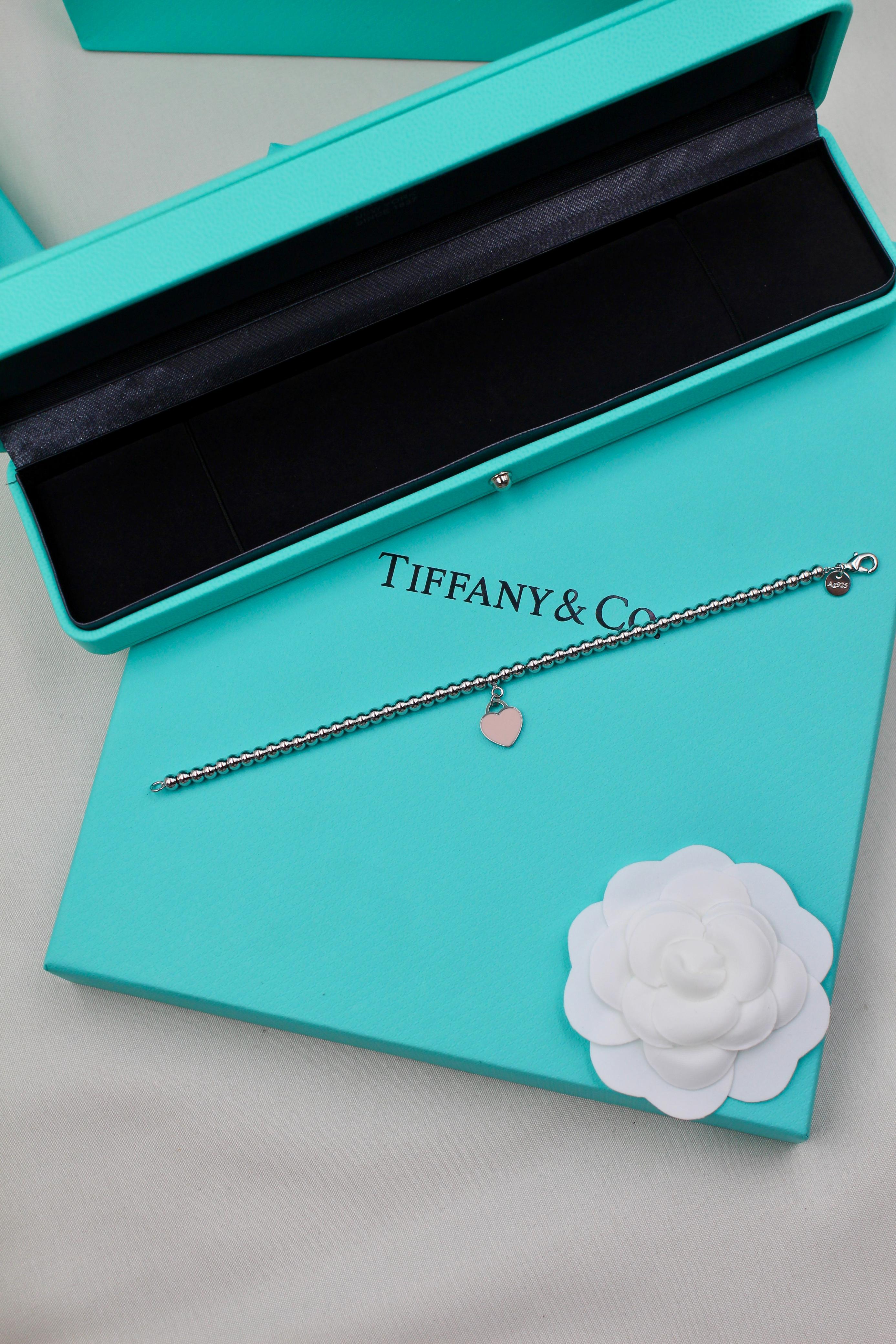 TIFFANY & CO Mini Heart Tag Bead Bracelet
