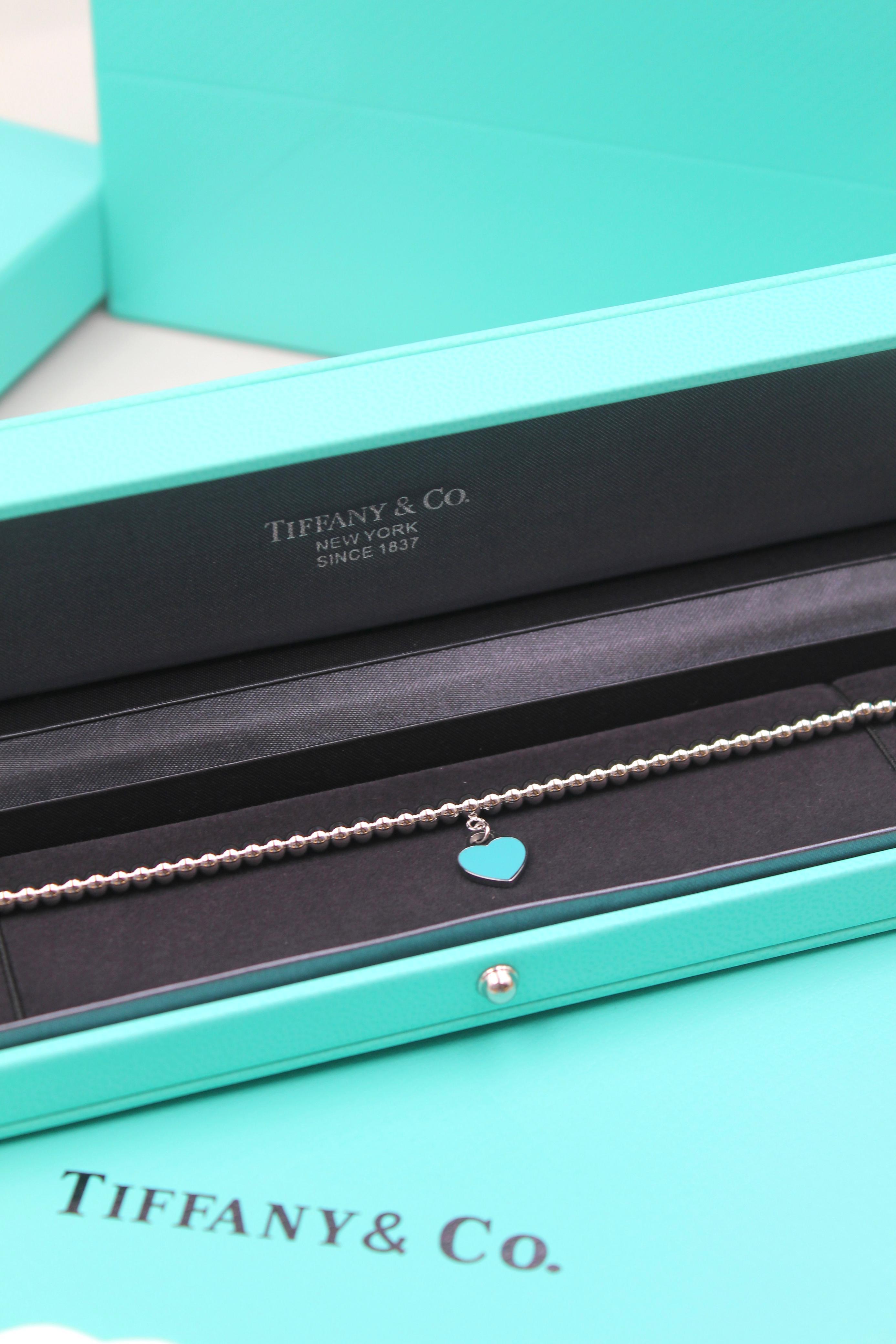TIFFANY & CO Mini Heart Tag Bead Bracelet