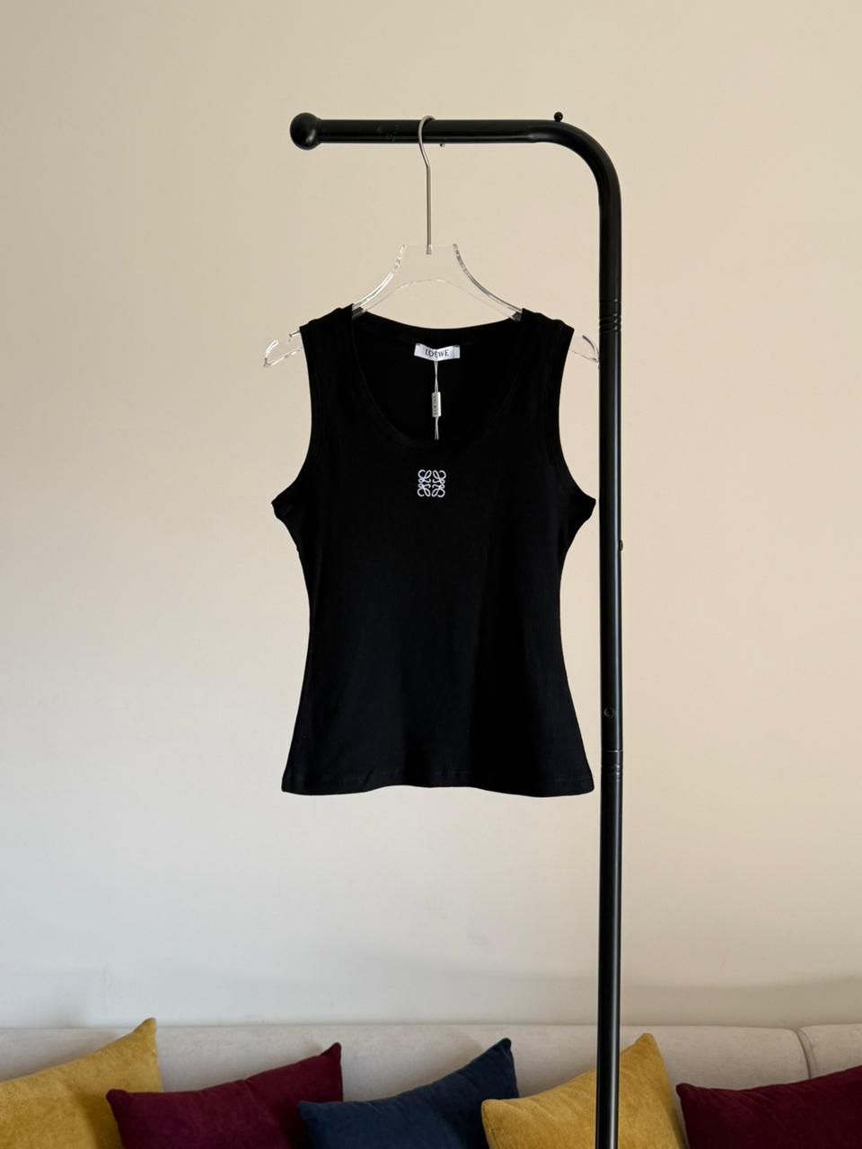 Miu Miu logo-knit Ribbed Tank Top | Black
