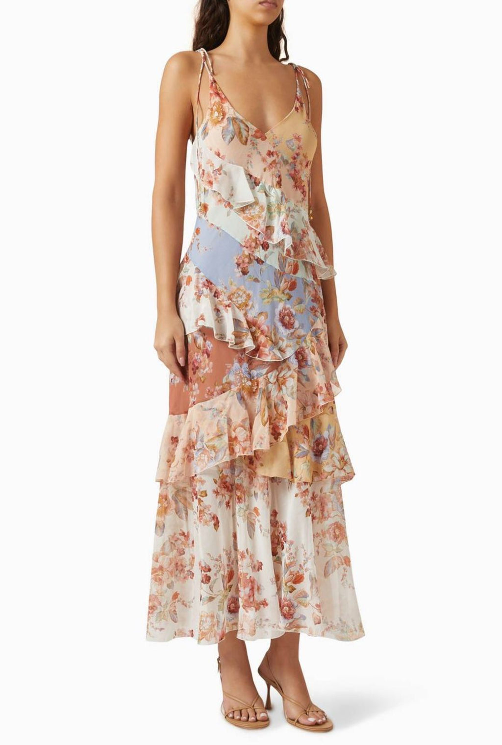Zimmermann Multicolour Awaken Frill Slip Dress