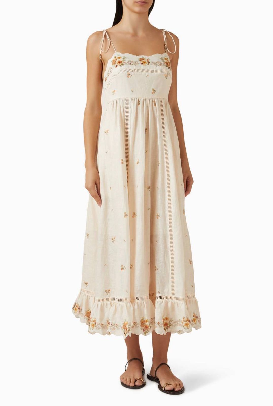 Buy Zimmermann Neutral Patience Cami Dress in Linen
