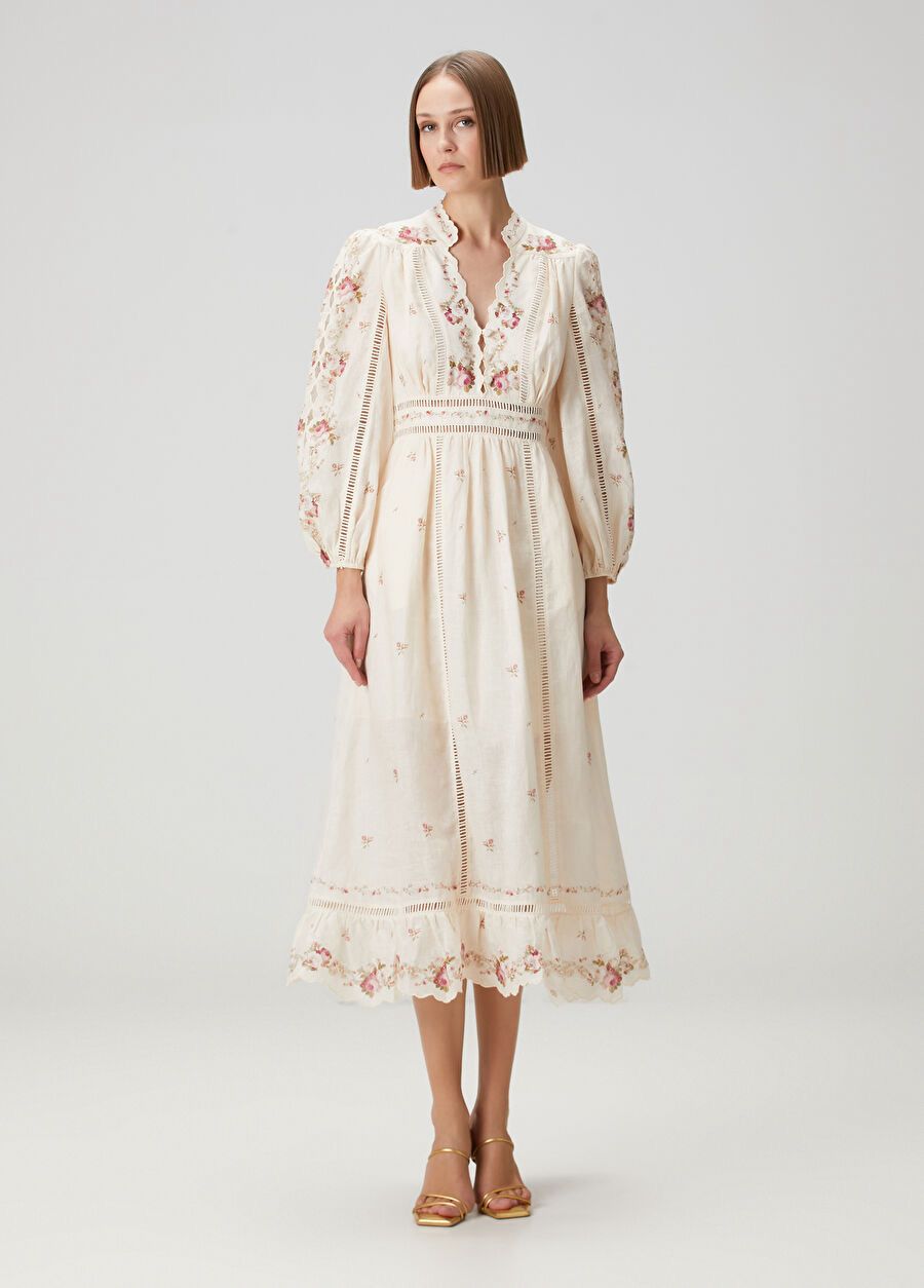 Zimmermann Multi Linen Patience Midi Dress