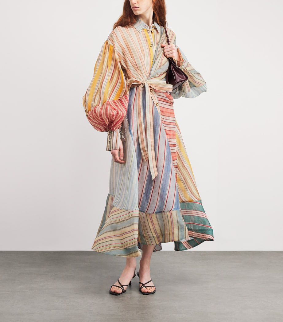 ZIMMERMANN Rebellion Striped Midi Dress