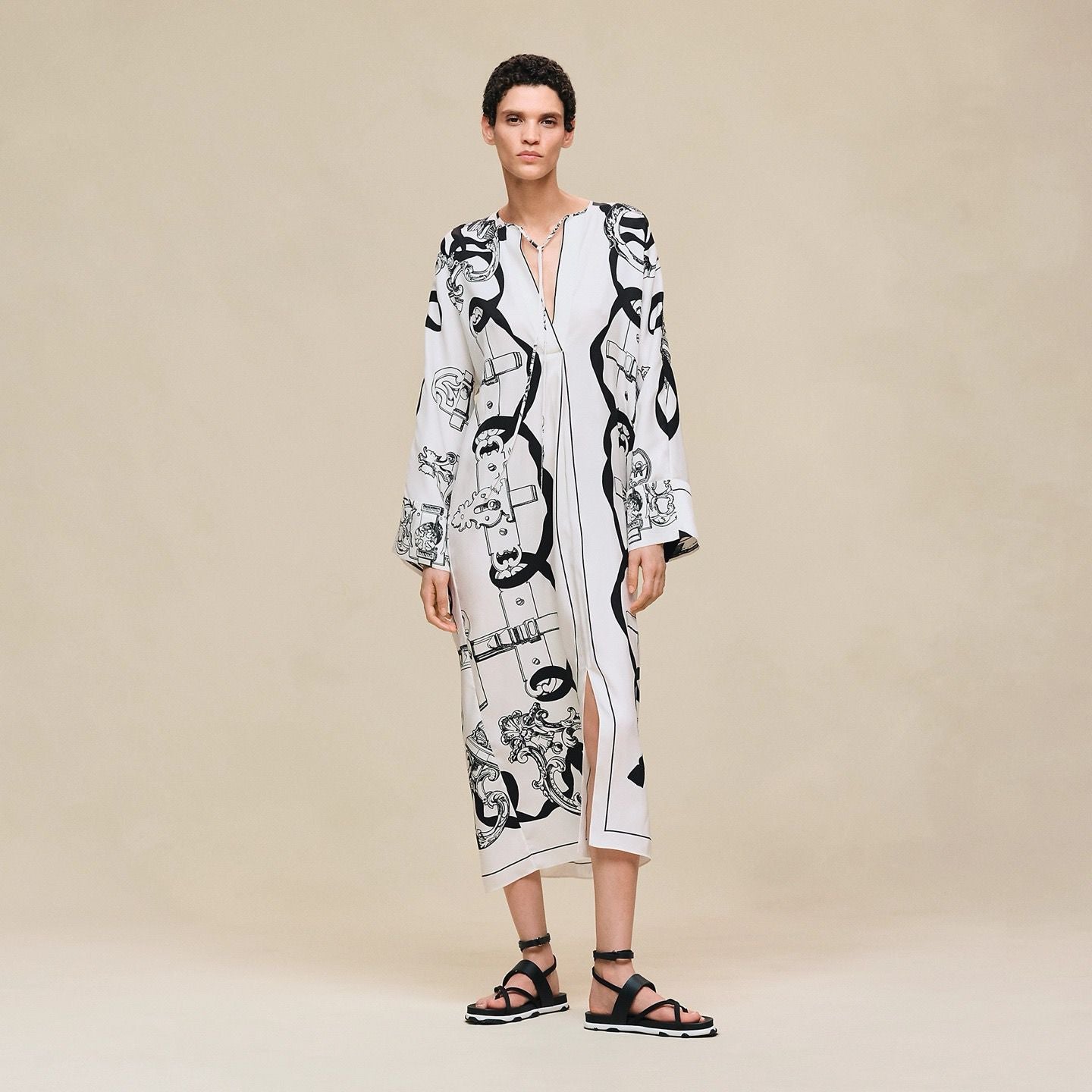Hermès "Ferronnerie Remix" caftan Blanc Nacre