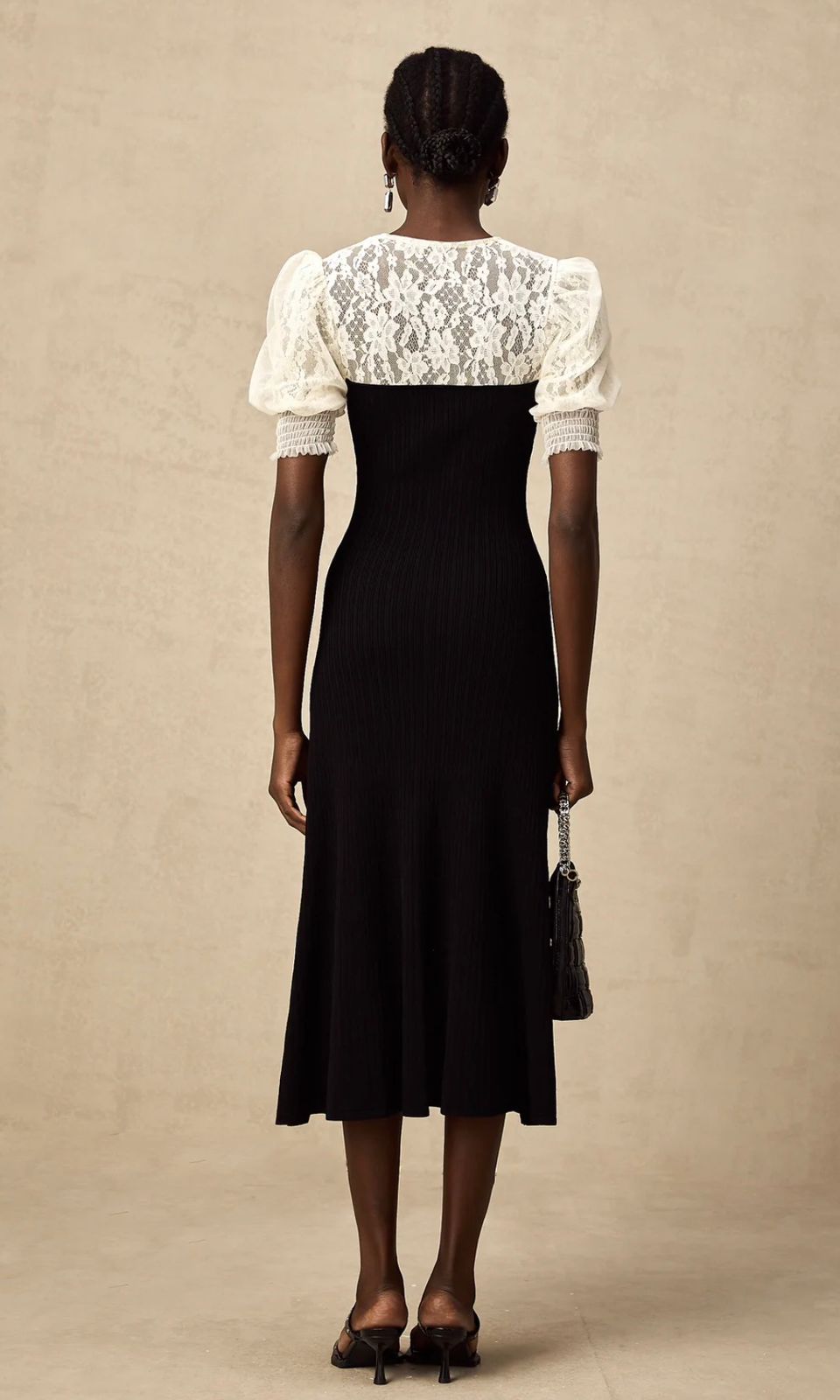 SANDRO Ribbed Midi Dress