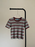 Prada Striped Crew-Neck Cotton Sweater
