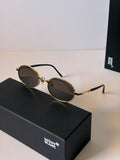 Montblanc raised-bridge round-frame sunglasses