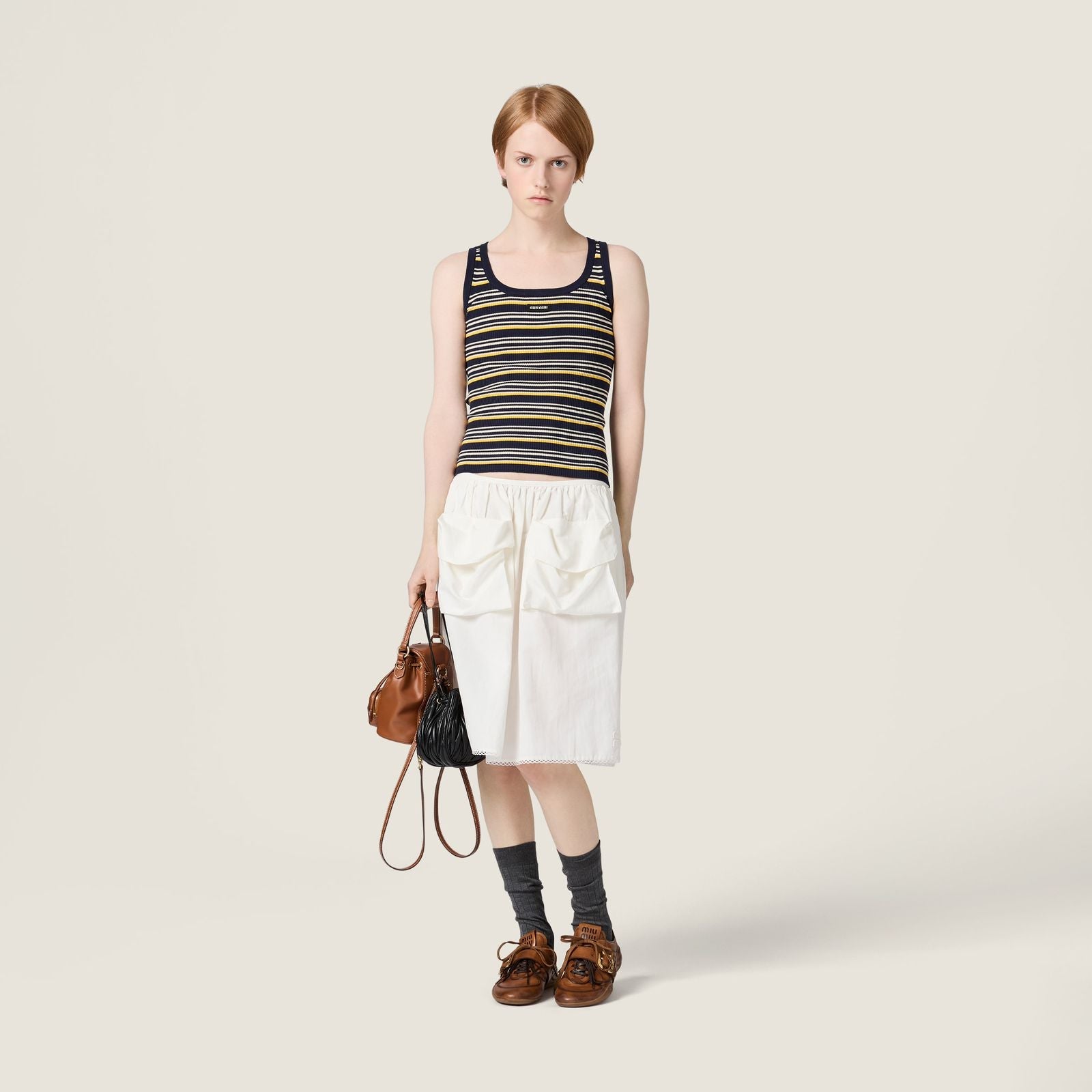 Miu Miu Cotton Stripe Tank Top