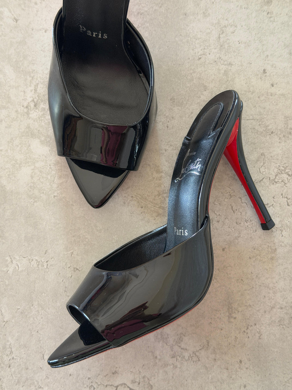 Christian Louboutin Black Me Dolly 100 Mule Sandals