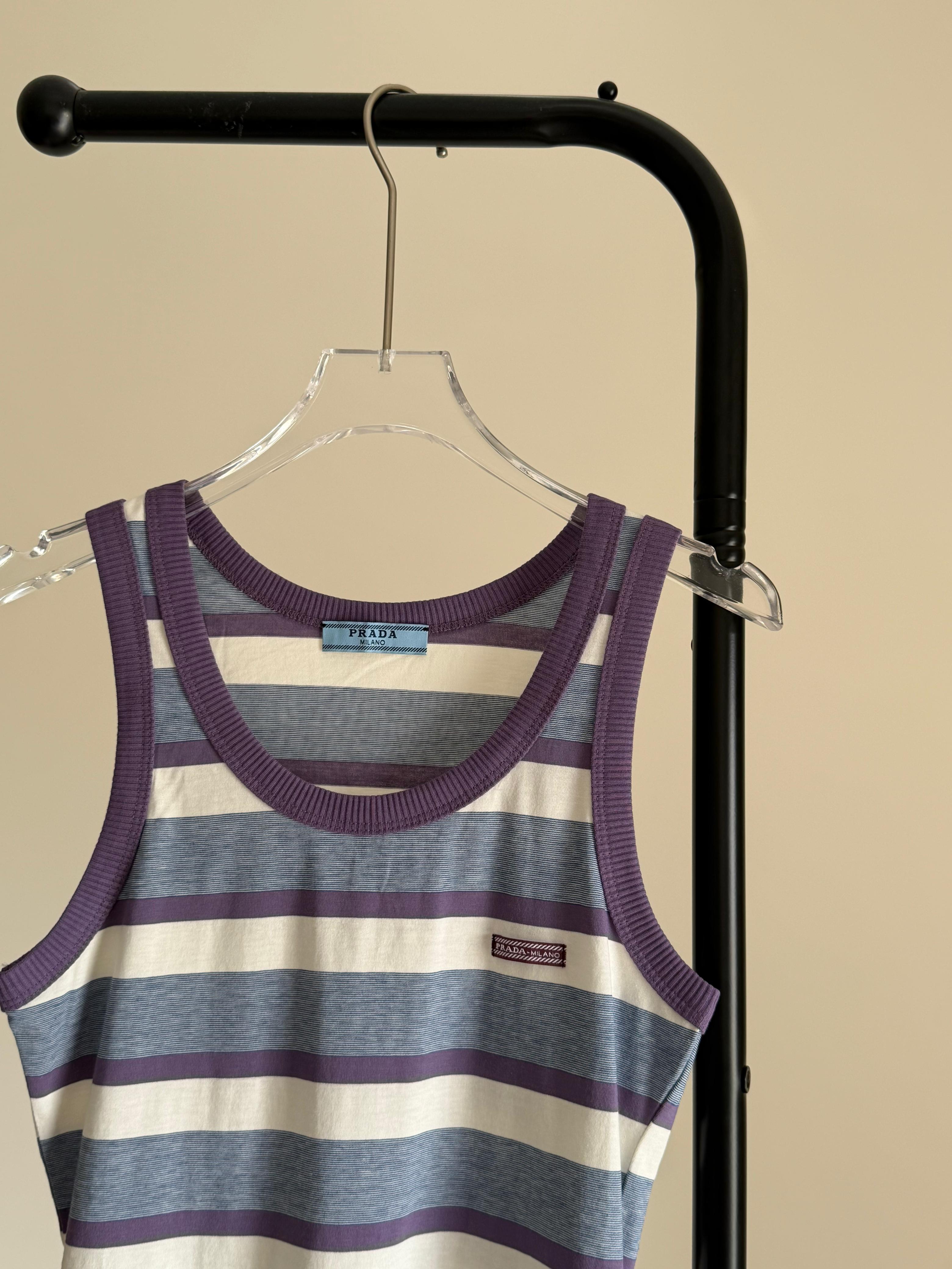 Miu Miu Cotton Stripe Tank Top