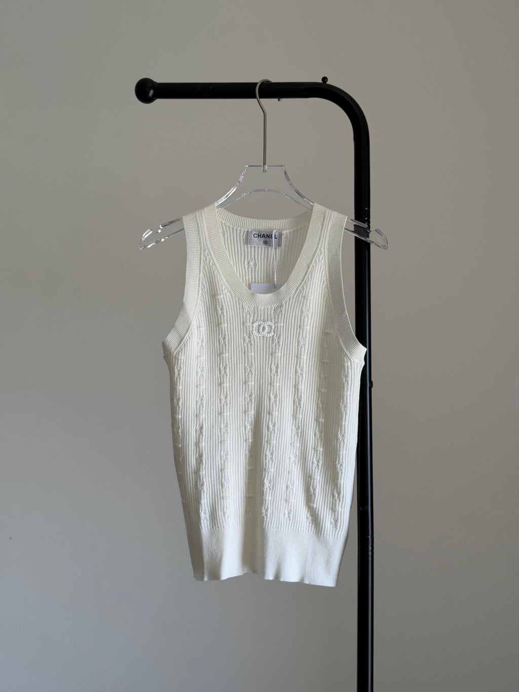 Chanel White Knit Tank Top