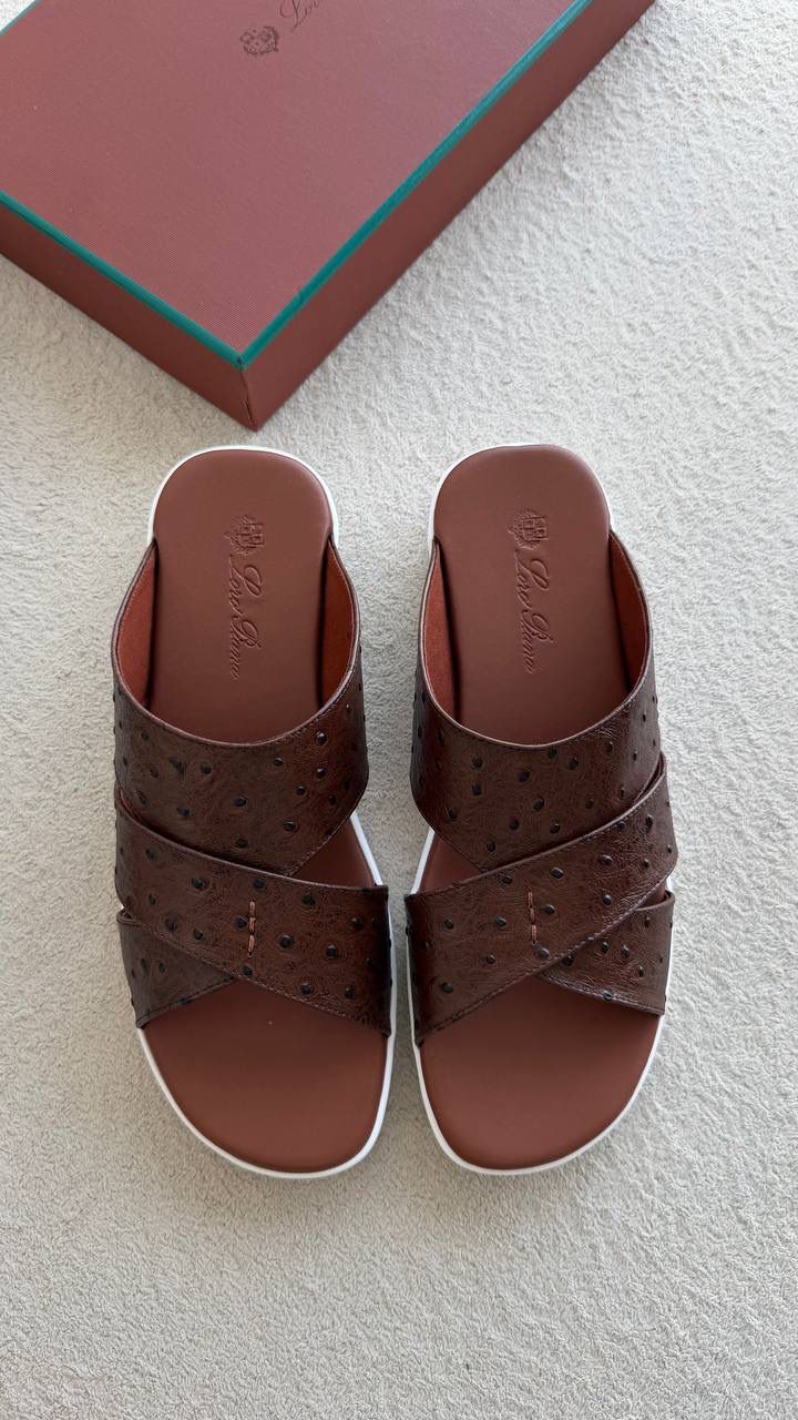 Loro Piana Palm Walk Sandal Ostrich Leather