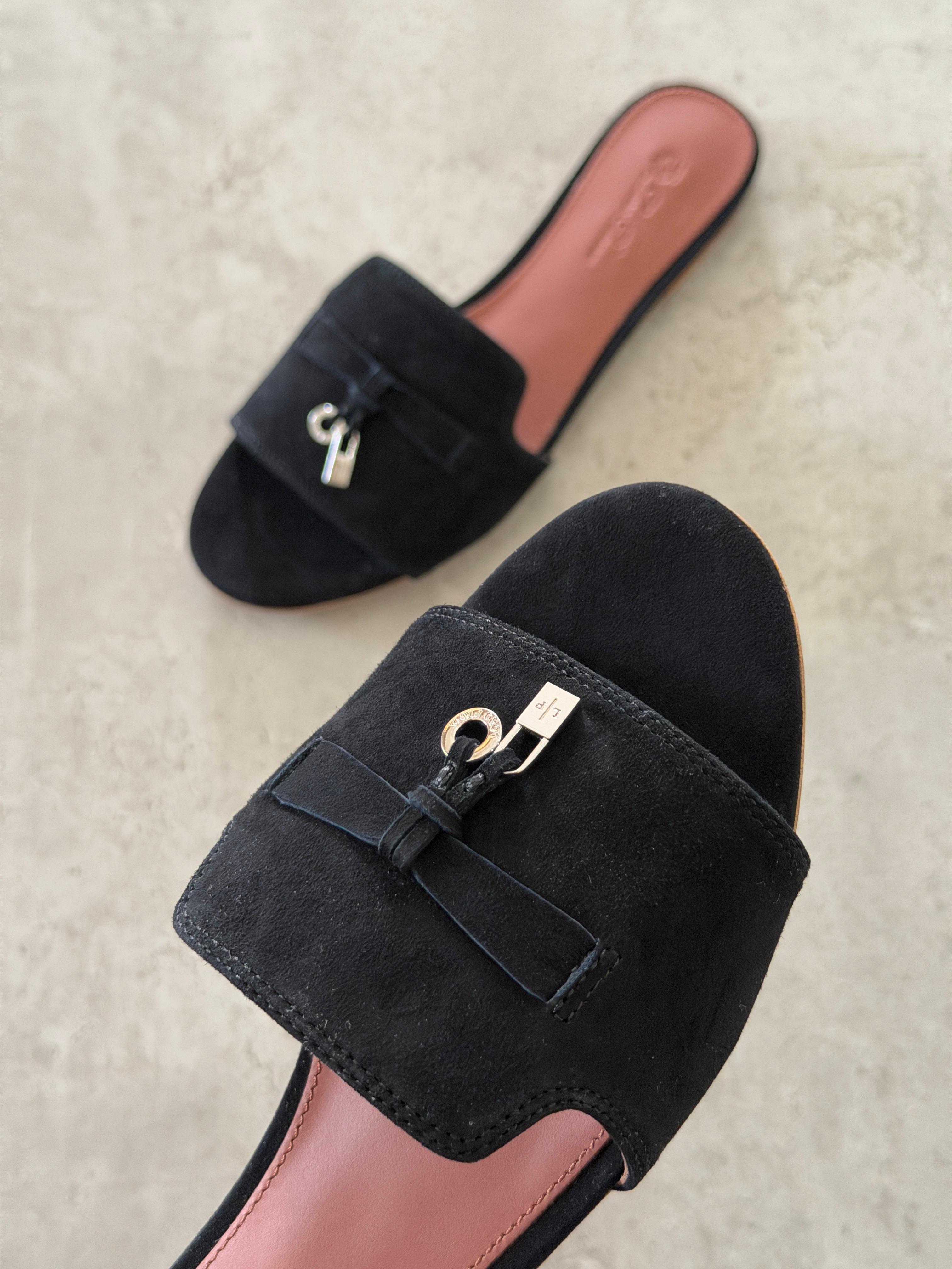 Loro Piana Summer Charms Sandals in Suede Goatskin