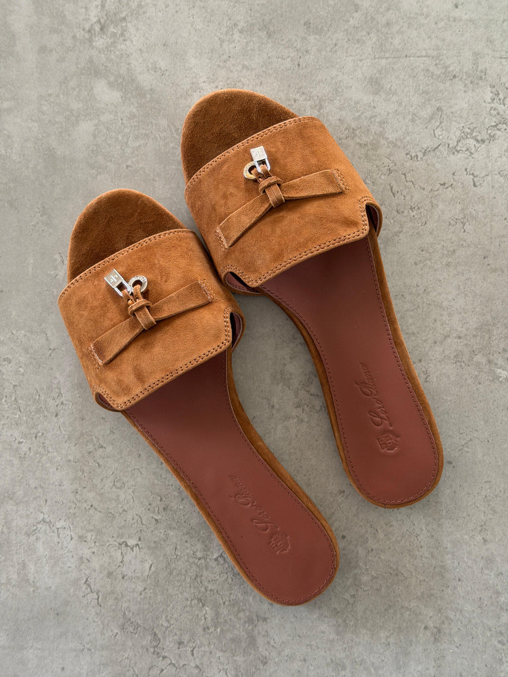 Loro Piana Summer Charms Sandals in Suede Goatskin