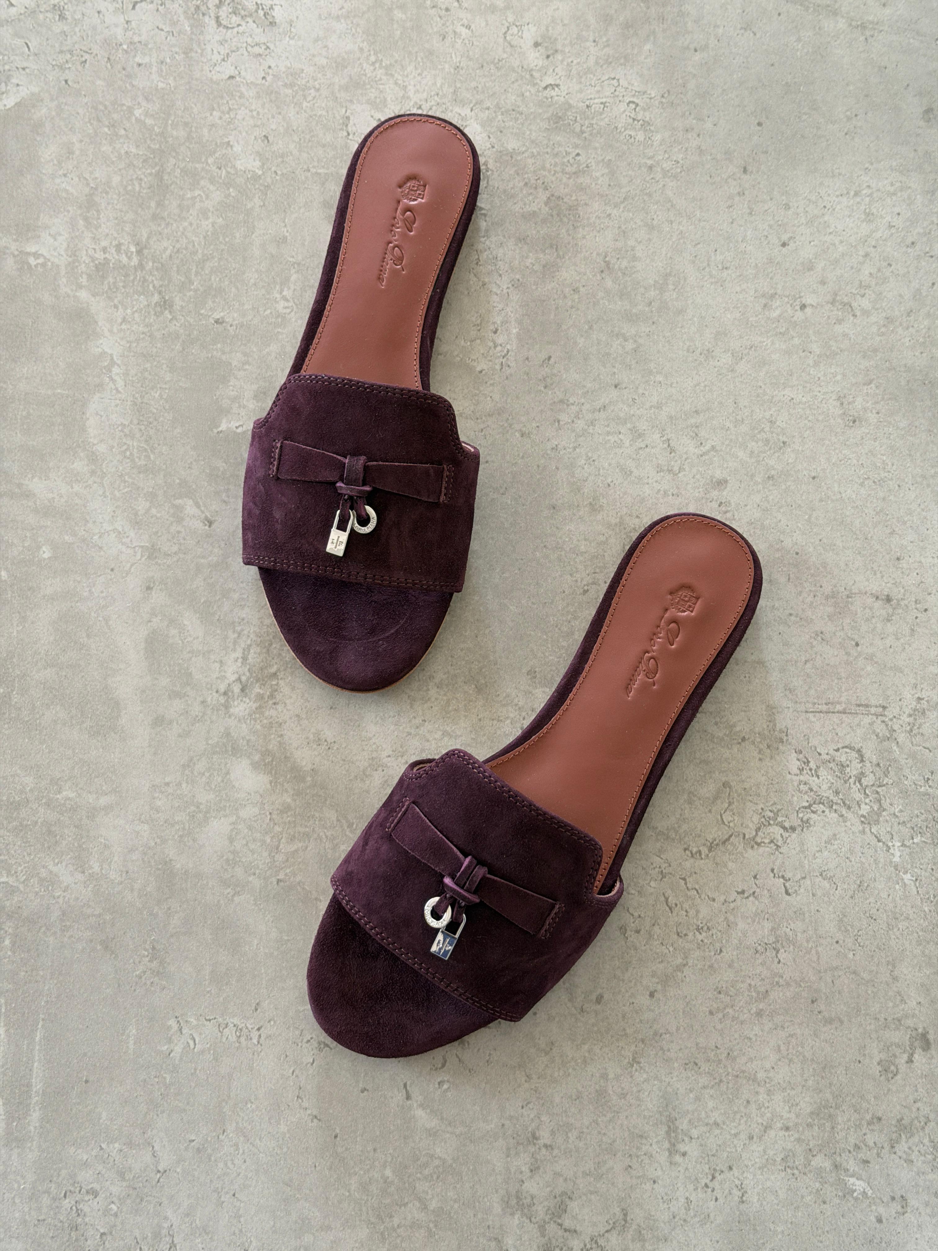 Loro Piana Summer Charms Sandals in Suede Goatskin
