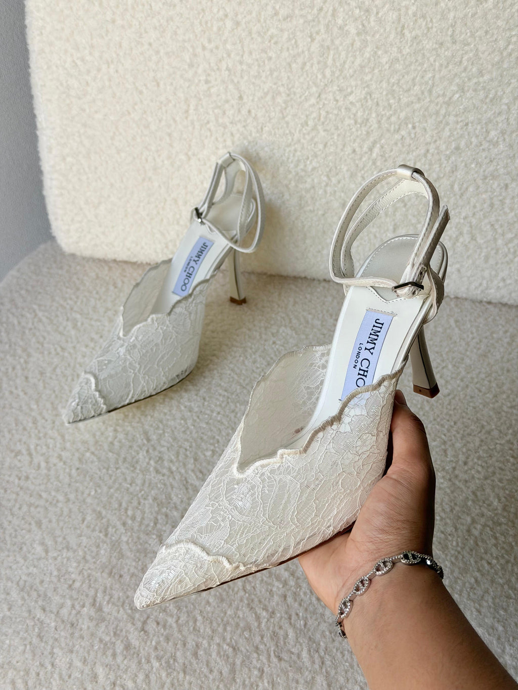 Jimmy Choo Black Faiz 100 Lace Pumps