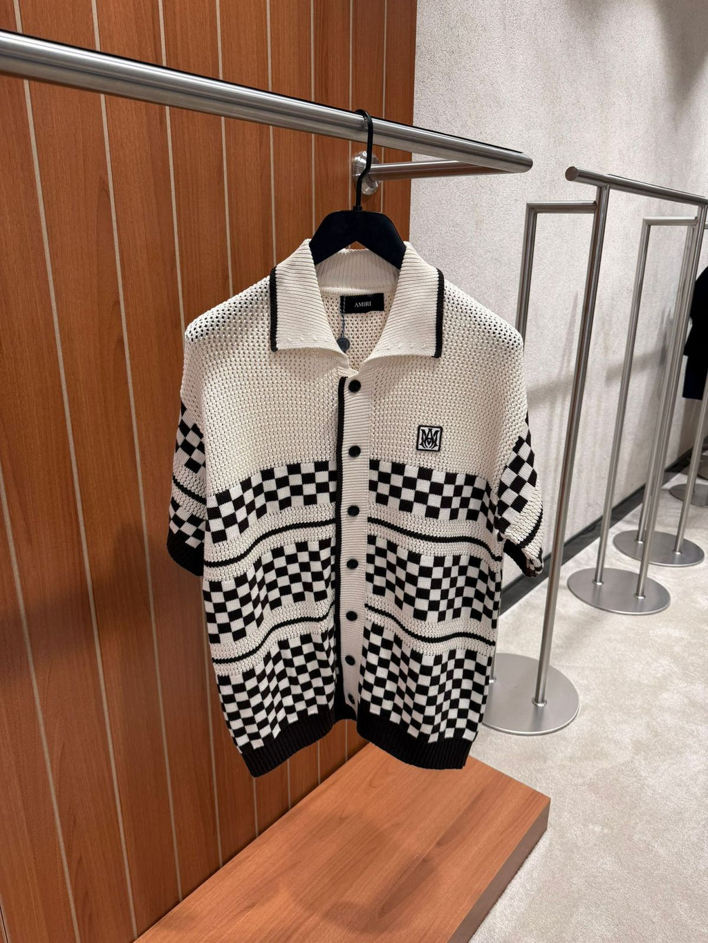 Amiri Checkered Mesh Wool shirt
