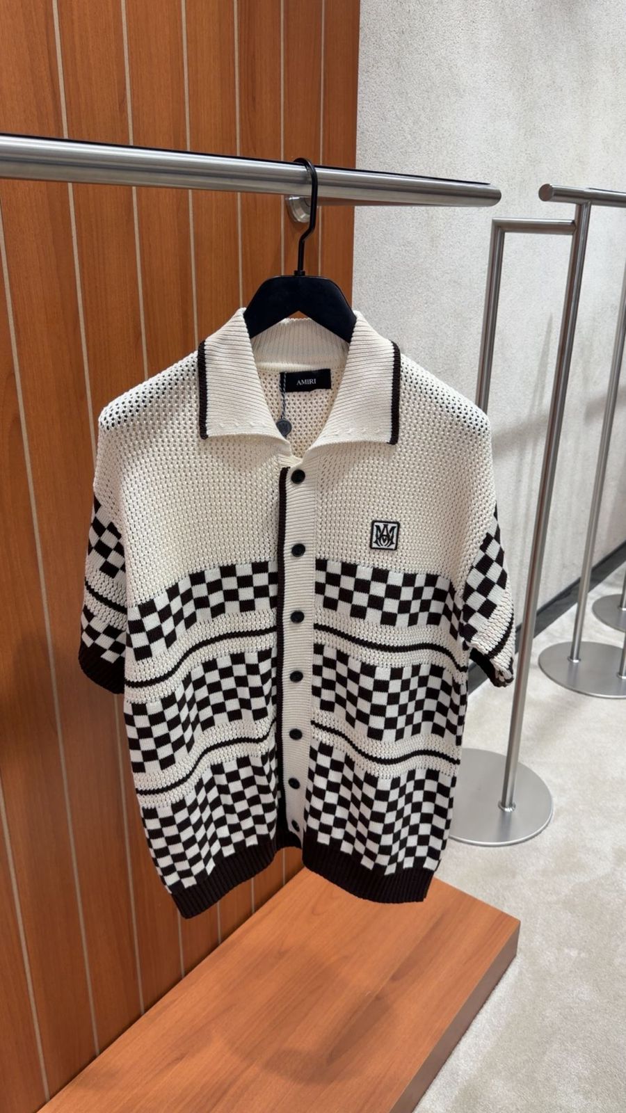 Amiri Checkered Mesh Wool shirt