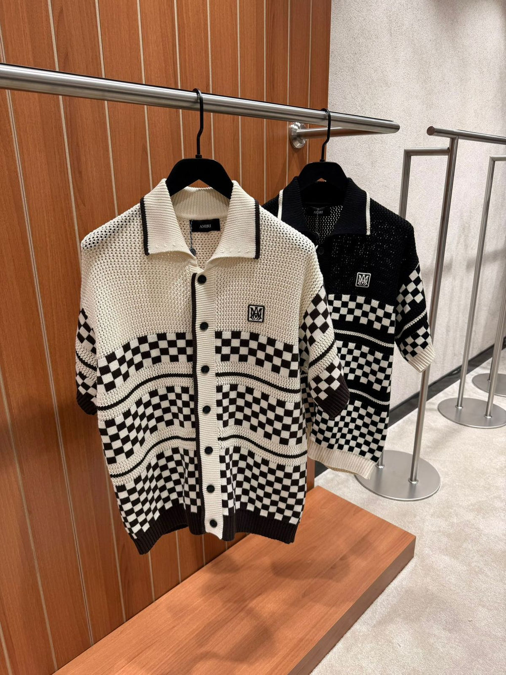 Amiri Checkered Mesh Wool shirt