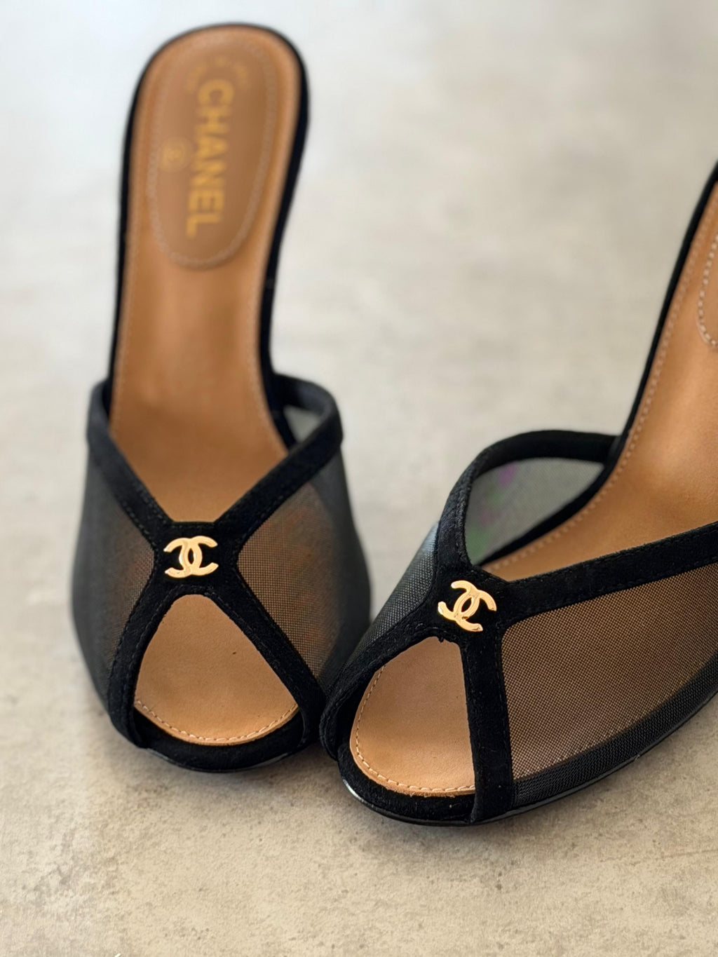 Chanel Mesh heels
