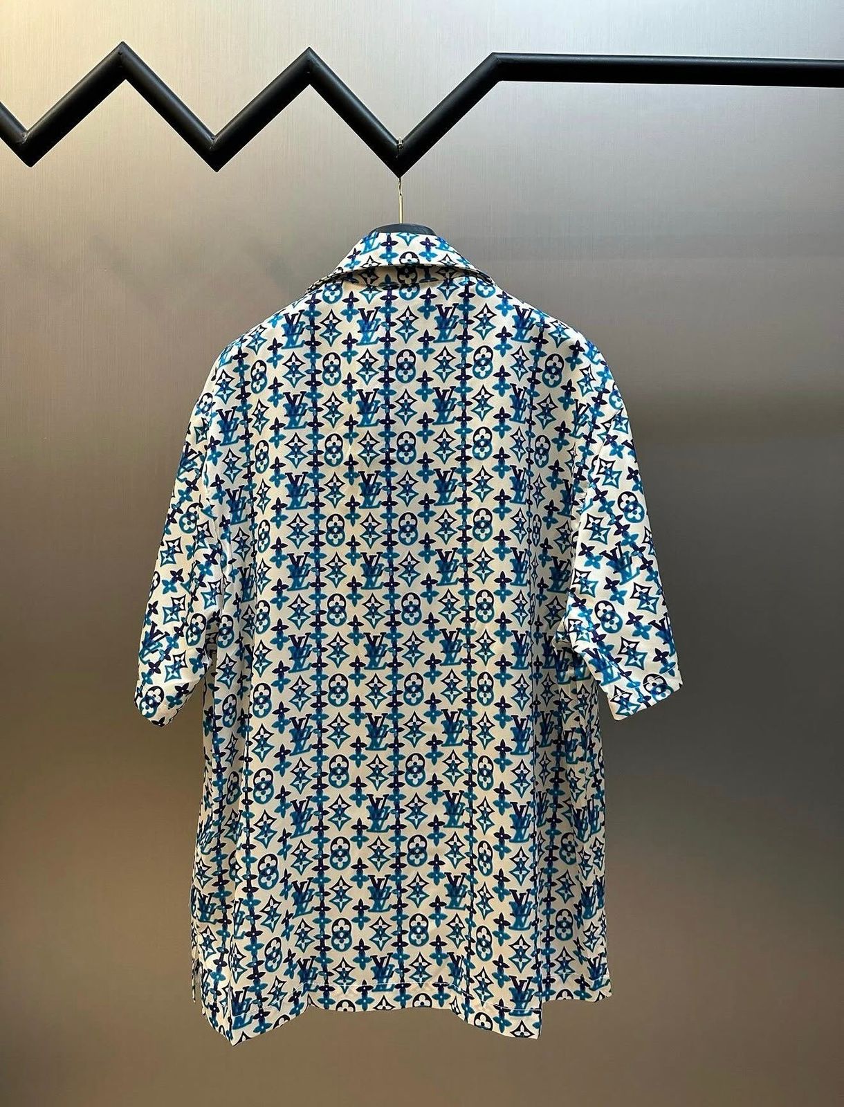 LV Monogram Printed Silk Short-Sleeved Shirt