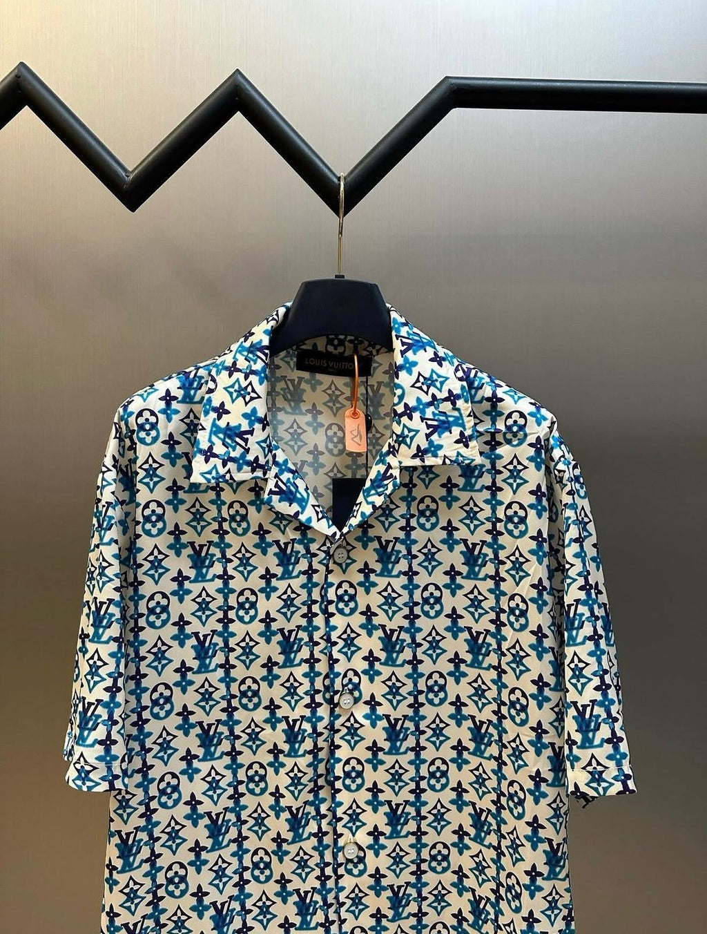 LV Monogram Printed Silk Short-Sleeved Shirt