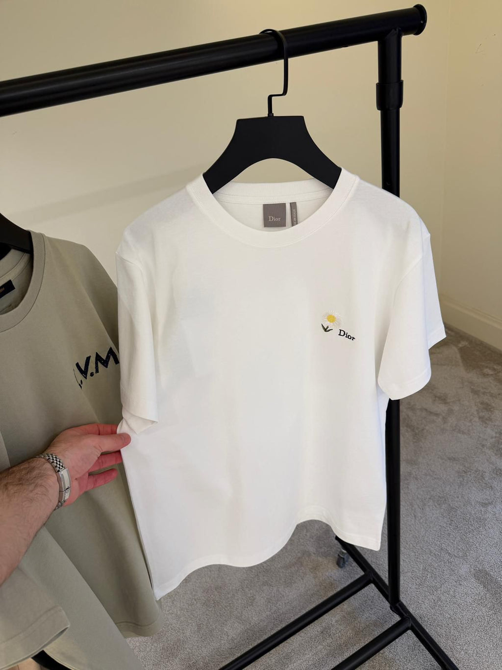 Dior T-Shirt With Daisy Embroidery