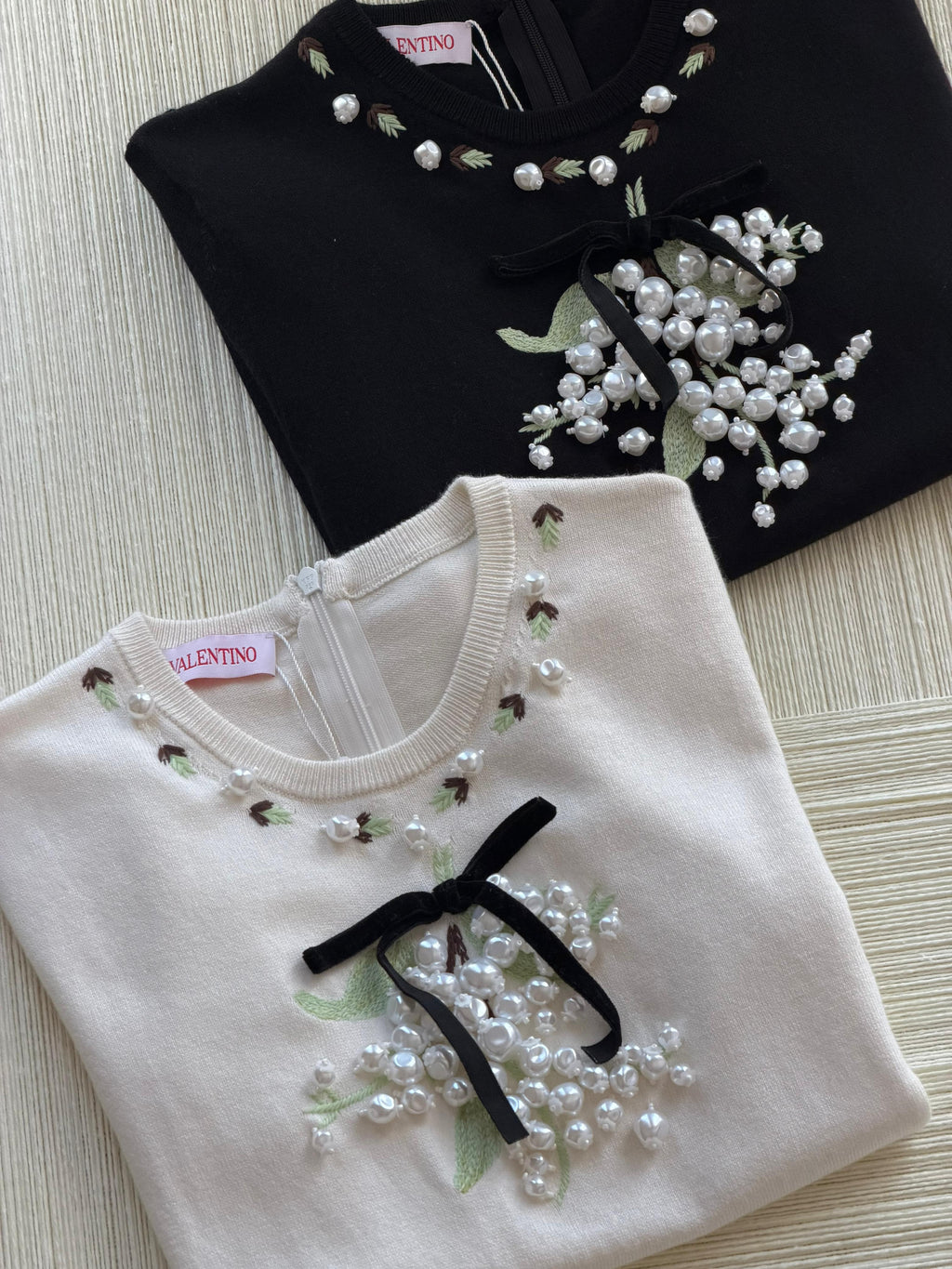 Valentino Garavani Embroidery pearl-embellished Top