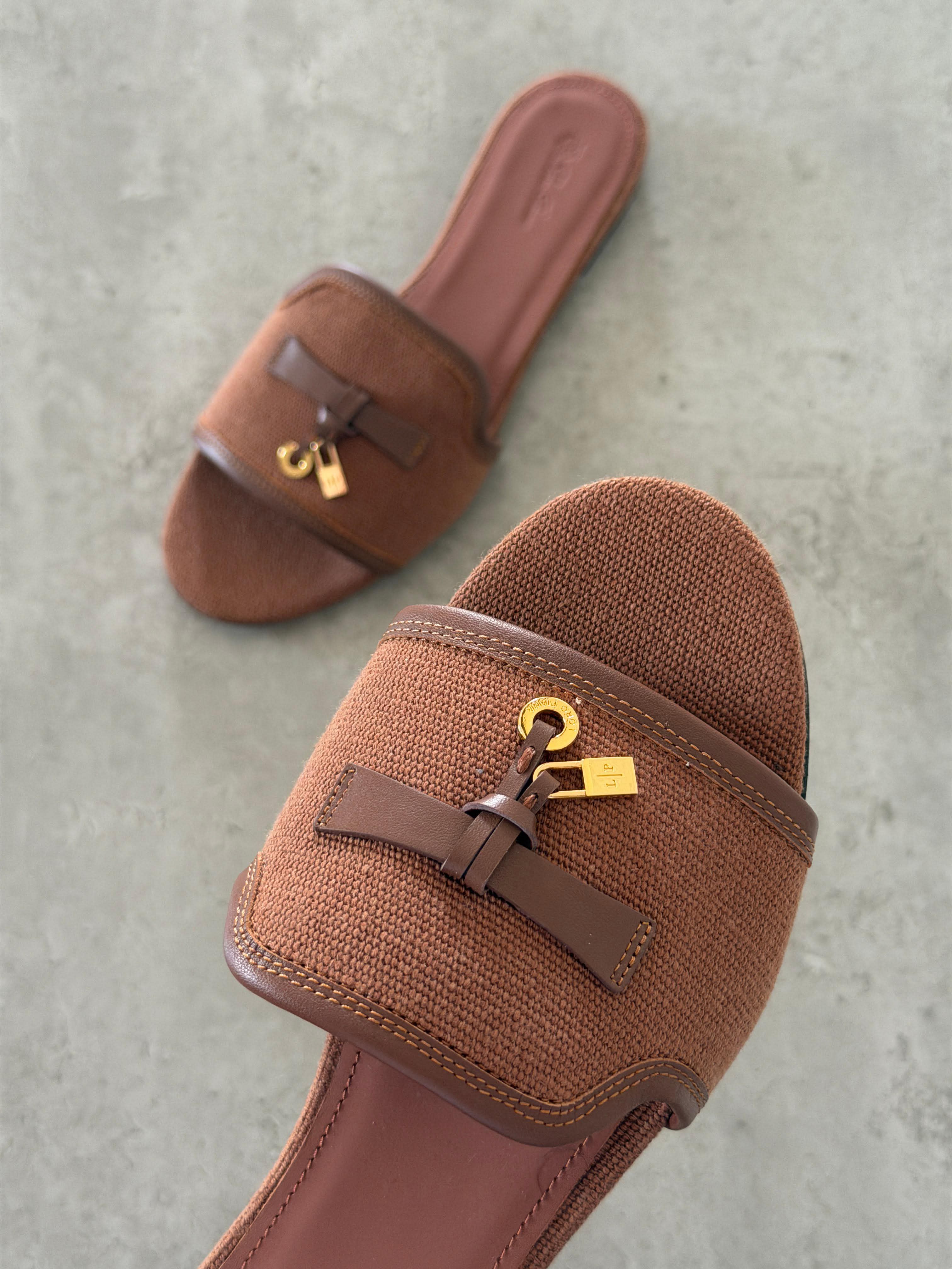 Loro Piana Brown Summer Charms Sandals