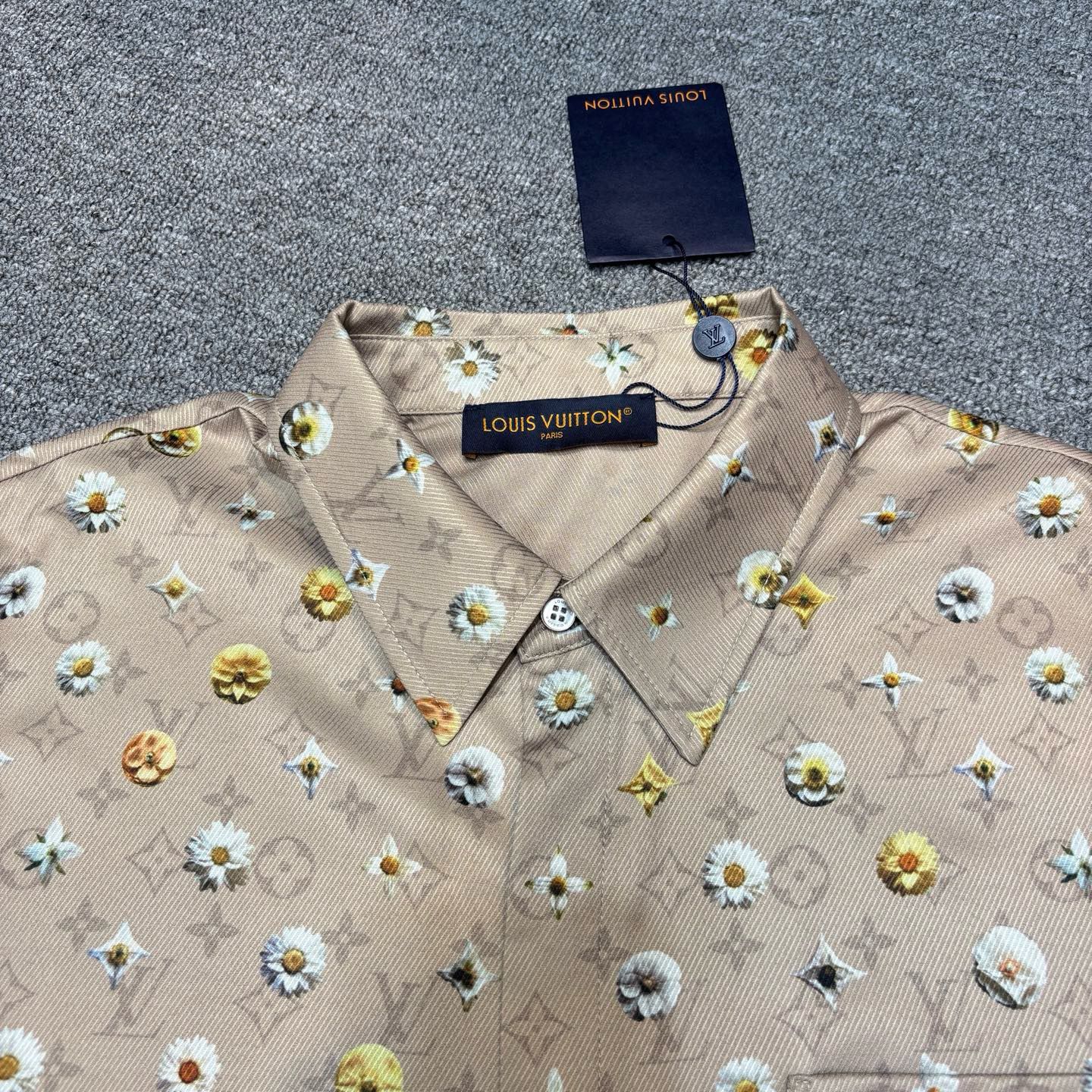Louis Vuitton Monogram Printed Short-Sleeved Silk Shirt