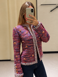 Chanel Red and Blue Tweed Jacket