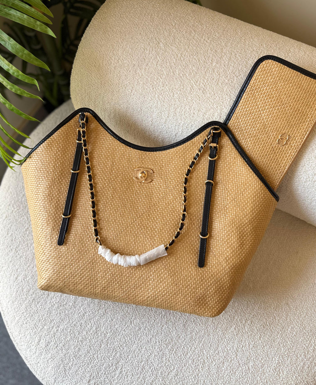 Chanel Small Straw Shopping Bag