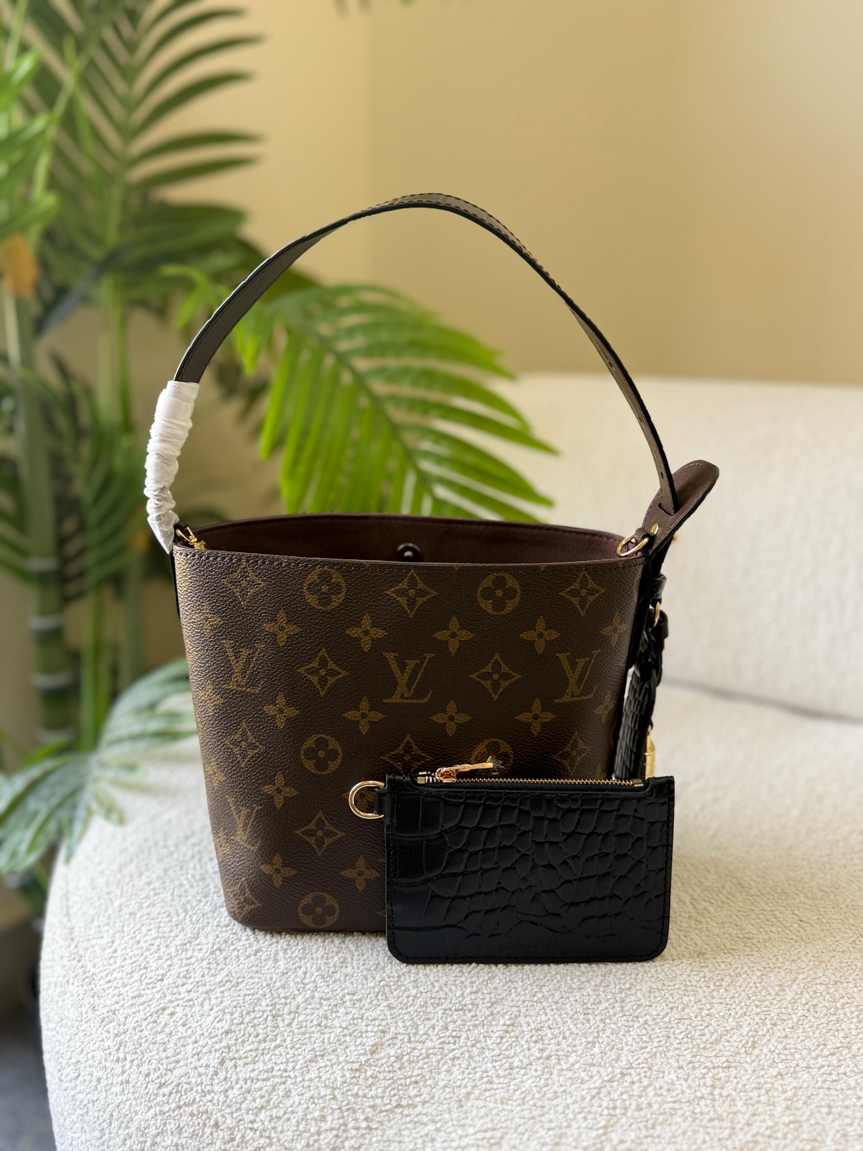 LV All In GM — Monogram Canvas with Croc Pouch