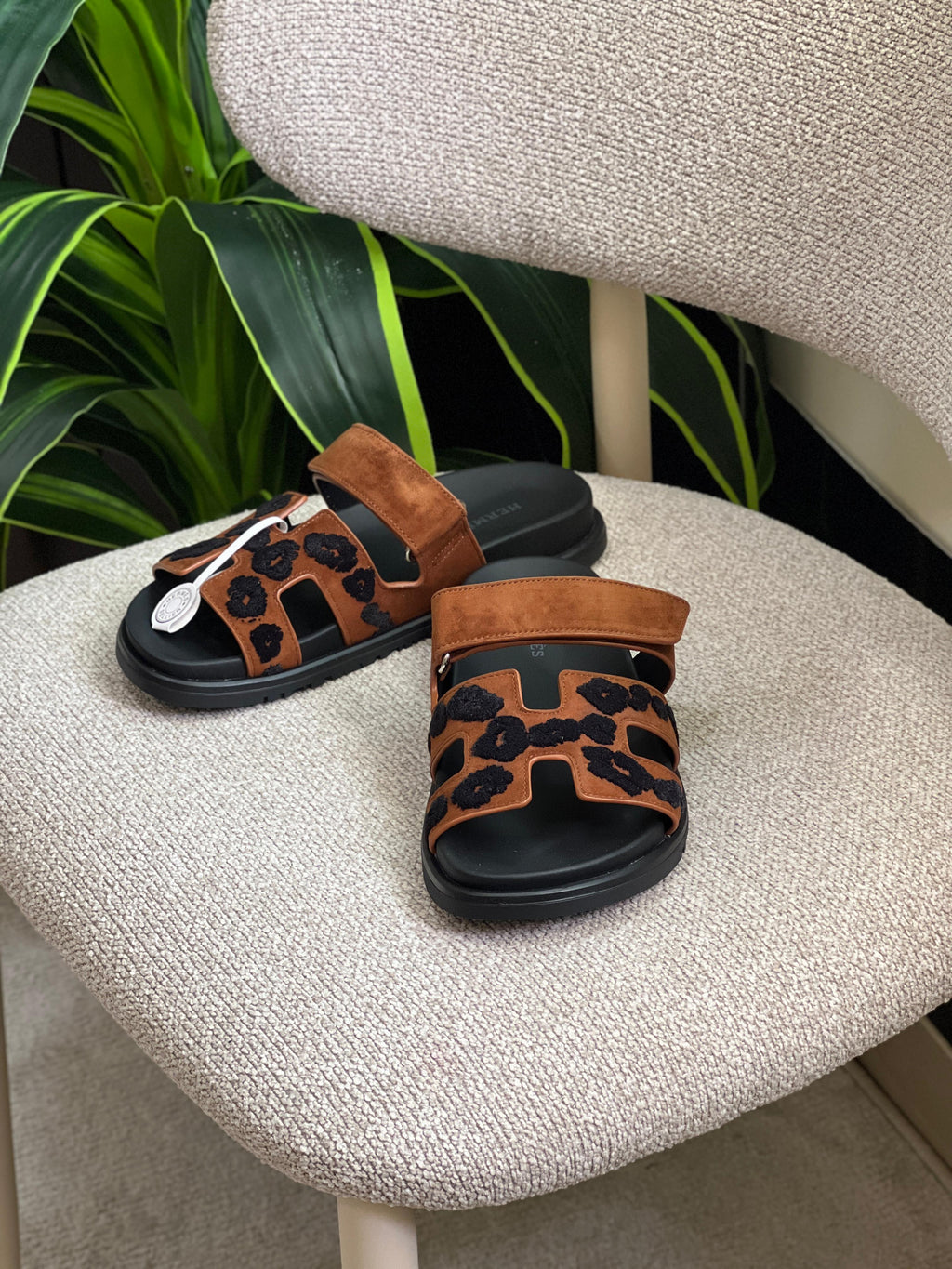 Hermes Chypre Sandal Tufted Suede