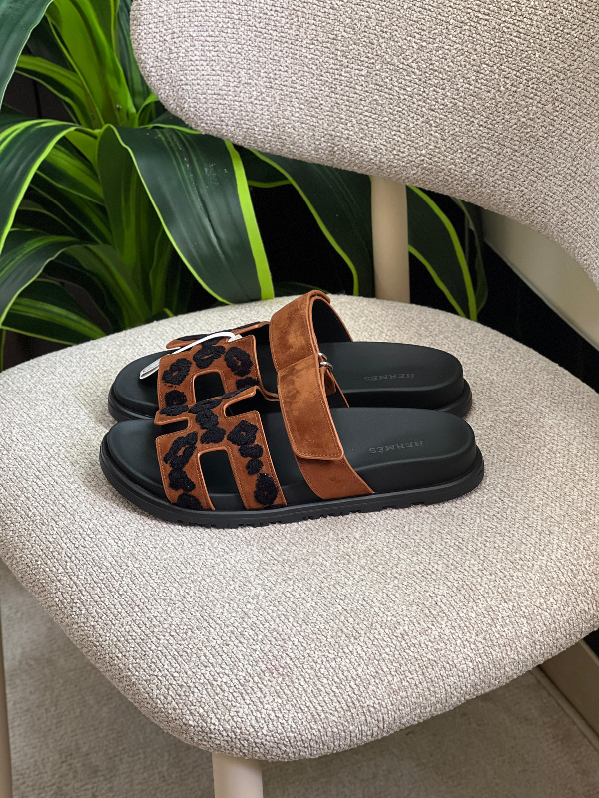 Hermes Chypre Sandal Tufted Suede