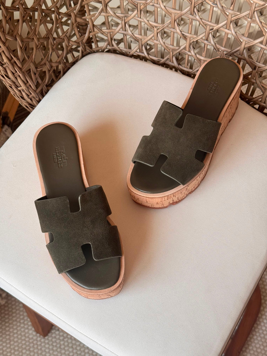 Hermes Luce 30 Sandals in Suede