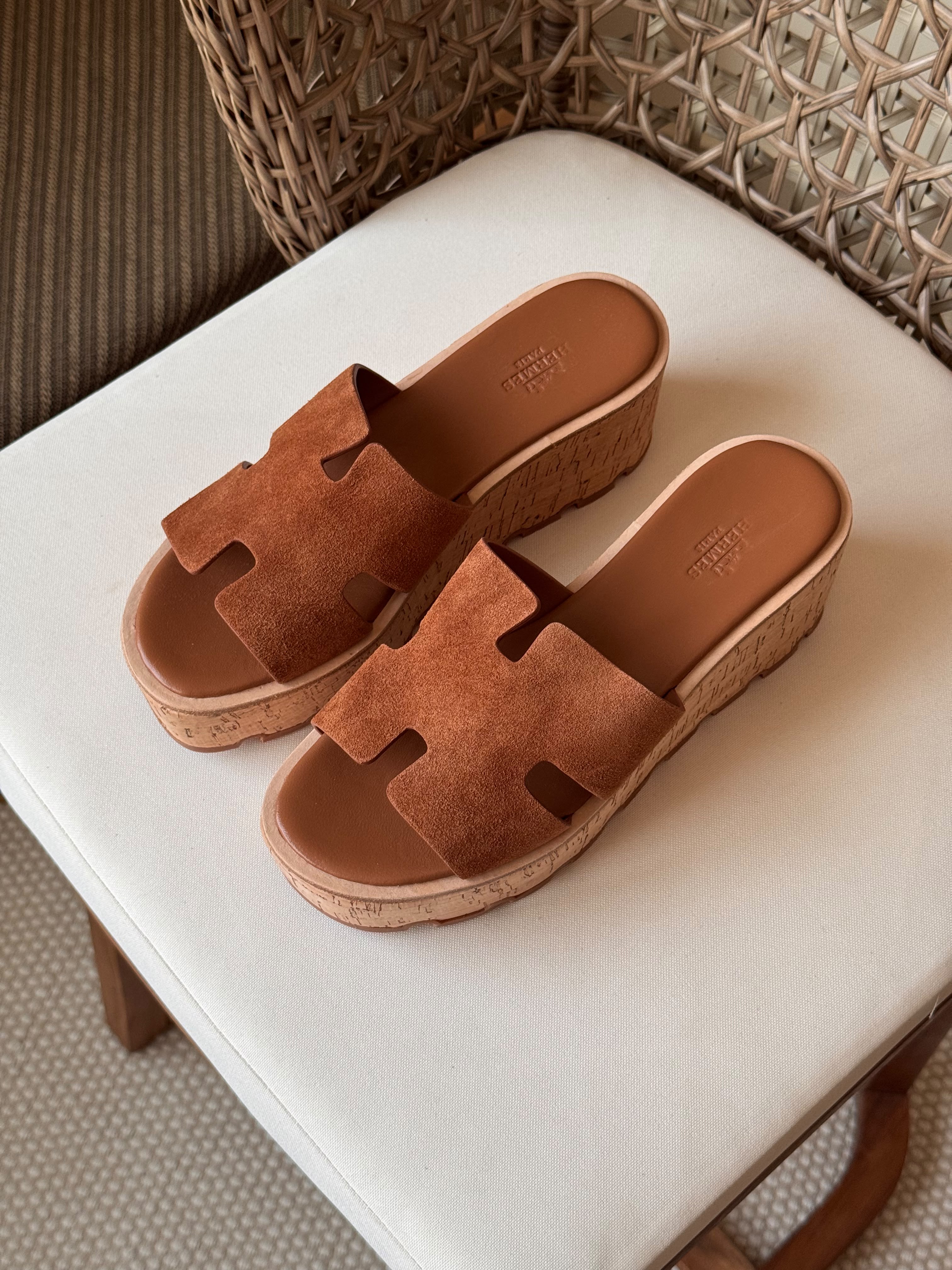Hermes Luce 30 Sandals in Suede